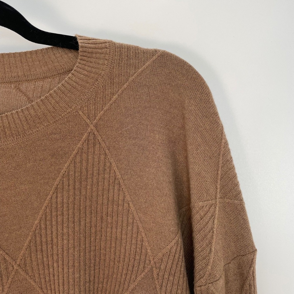 Draw & Fade Merino Wool Blend Diamond Knit Crew Neck Sweater L Capsule - Picture 5 of 11